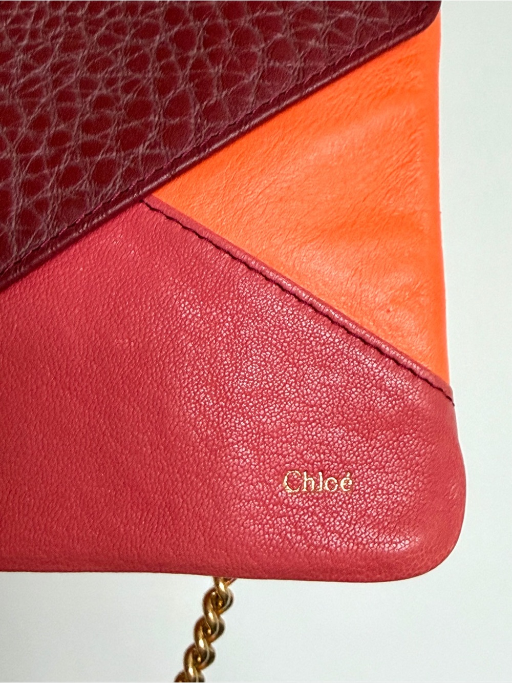 Chloe Multicolor Leather Envelope Flap Chain Clutch - Picture 13 of 15